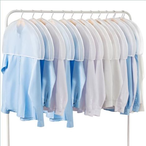 Lot de 12 housses d'épaule respirantes anti-poussière pour vêtements avec soufflet de 5 cm pour costumes, manteaux, vestes et robes (1/5)