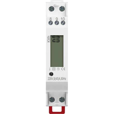 Medidor electrónico de riel guía monofásico micro 45A, pista 1P, medidor inteligente, alquiler de viviendas, exportación de viviendas, pantalla digital, medidor de riel guía (1/4)