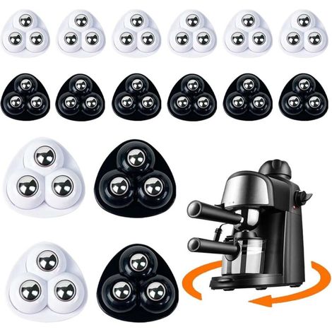 Juego de 16 ruedas giratorias para muebles - 360° - Mini ruedas autoadhesivas con rodamientos de bolas - Con 3 rodamientos de bolas de acero - Para cafeteras, cubos de basura y electrodomésticos de co