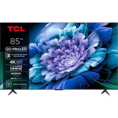 TV QD Mini LED Tcl 85C69K 216 cm 4K UHD 2025 Aluminium brossé