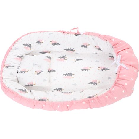 Housse de transat pour bébé douce, confortable, respirante, facile à nettoyer, pliable et portable, idéale pour les voyages. Motif forêt rose. (1/5)