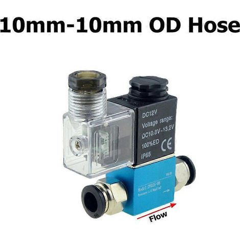 Électrovanne pneumatique 12 V/24 V/220 V, 2 positions, orifice 1/4", 2 voies normalement fermée, référence 2V025-08, pour compresseur d'air. Tuyau 10 mm x 10 mm, 24 V CC (1/5)
