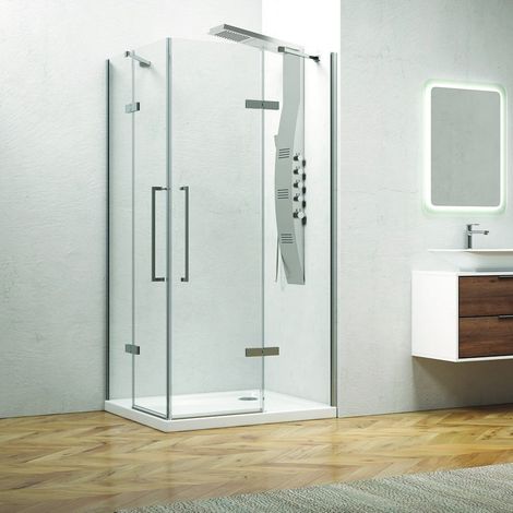 Box doccia angolo 140x70 due ante battenti vetro anticalcare KT1000 kamalu