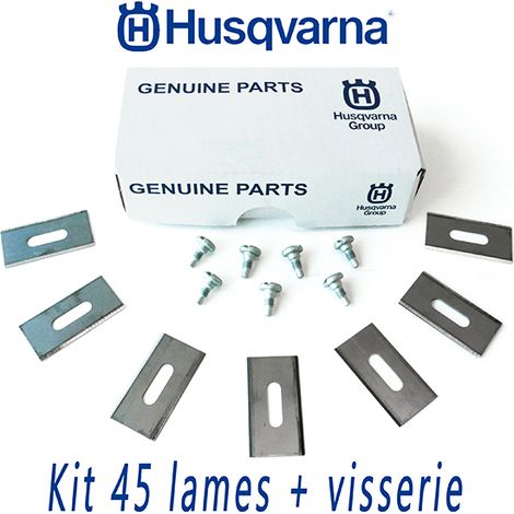 Husqvarna – Pack de 45 lames Endurance pour tondeuse robot – Lame pivotante à retournement automatique – Durée de vie 2x supérieure – Compatible Automower