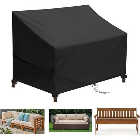 Housse Banc Jardin - 163x66x89 cm - Imperméable Coupe-Vent Résistant UV - Pour Banc Extérieur 3 Places - 1 Pièce (1/3)