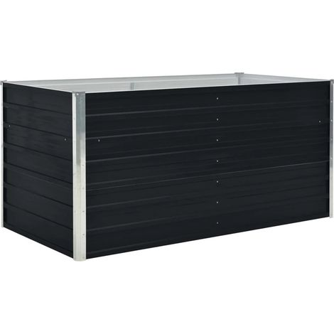 FIMEI Jardinière 160 x 80 x 45 cm Acier galvanisé Anthracite (1/5)