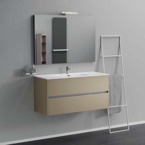 Inda - Mobile bagno 2 cassetti L.120 con lavabo specchio e