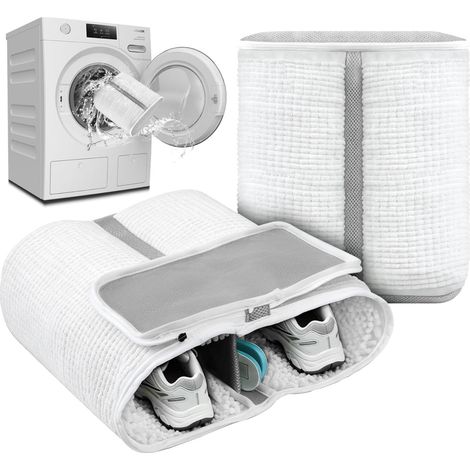 Sac Lavage Chaussures Machine à Laver,2 en 1 Sac de Lavage pour Chaussures