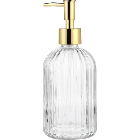2 Glass Lotion Dispenser Bottles 400ml Pump Simple and