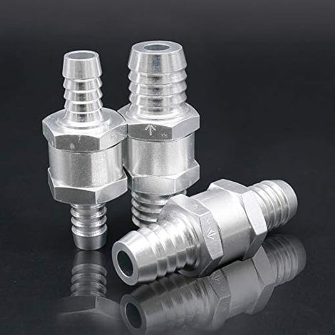 Lot de 2 14mm Clapets de Non-Retour, Valve Anti Retour Carburant, Clapet Anti Retour Filtre a Gasoil en Aluminium à Sens Unique pour Essence Systèmes de Carburant à Basse Pression (14mm)