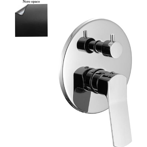 Miscelatore doccia ad incasso in ottone nero opaco con Deviatore Meccanico ed Easy Box