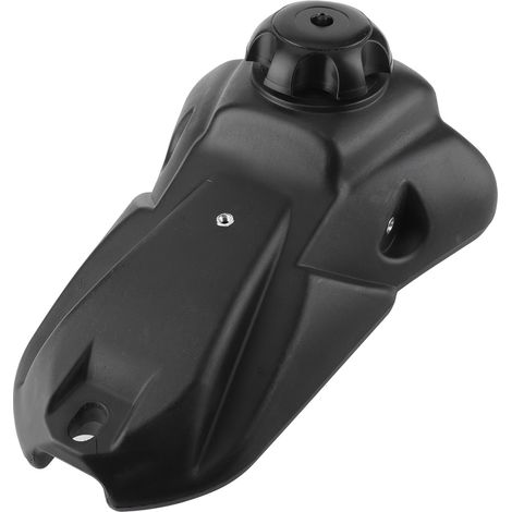Réservoir d'essence moto avec bouchon, plastique dur, adaptable Kawasaki KLX 110 / BBR, pièce de remplacement résistante. (1/5)