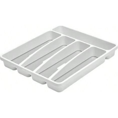 Organiseur de tiroir de cuisine 5 compartiments doux au toucher, blanc et gris, 5 section (1/2)