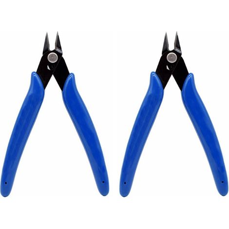 2 Pièces Coupe-Câble de Fil Électrique, Micro Pince Coupante de 5" Latérale Diagonale pour Bobine, Bricolage, Bijoux, Artisanat, Modélisme et Coupe Zip-Ties (1/5)