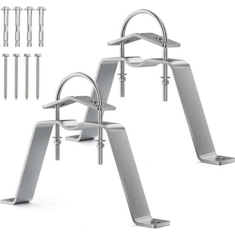 SS304 HQ 10cm Wandhalterung – Zur Befestigung an Stangen oder bis zu 50 mm für Satellitenschüssel/DVB-T2-Radioantenne/LTE-Antenne/Sonnenschirm/Sonnenschutz – 10 cm (1/5)