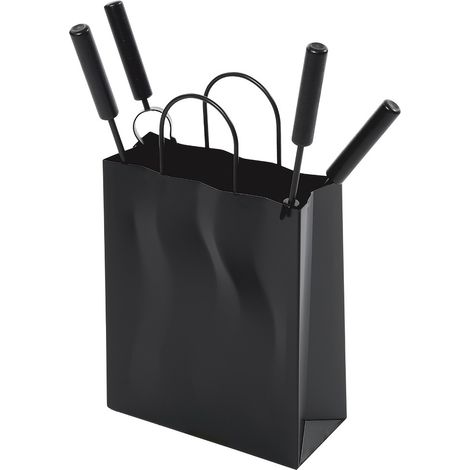 Kaminbesteck schwarz, 46 cm hoch