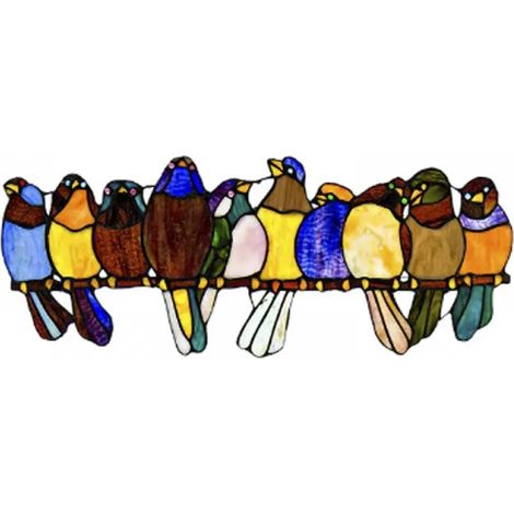 1 Panneau décoratif, Oiseaux, PVC coloré, Motif nature, Fenêtre Porte Salon (1/5)