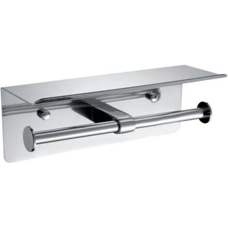 Doppelter Toilettenpapierhalter, Toilettenpapierhalter, Handy-Toilettenpapierhalter, Wandhalterung aus Edelstahl für Zuhause, Büro, Hotel (1/4)