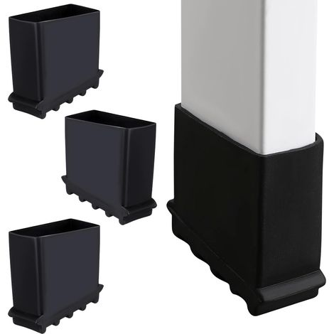 Lot de 4 couvre-pieds antidérapants à chevrons en caoutchouc – protection pour escabeau pliant, dimensions 2,36 x 2,36 x 1,10 pouces (1/5)