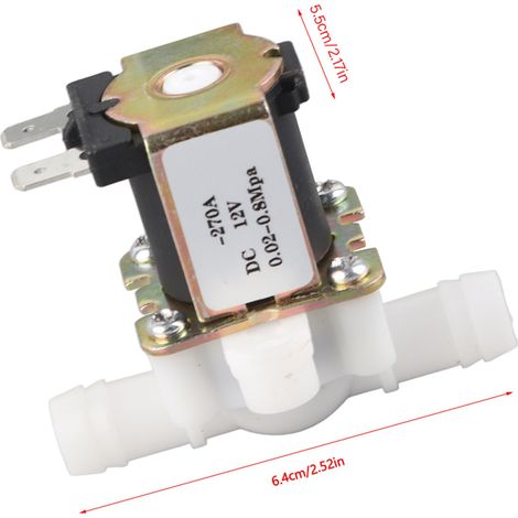 Électrovanne en plastique DC12V OD12mm, normalement fermée, interrupteur de débit d'entrée d'eau (1/5)