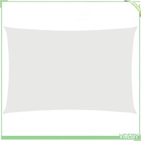 Voile de parasol - FAFEICY - 135257 - Rectangulaire 2x4 m - Blanc - Tissu Oxford PU, Protection UV (1/5)