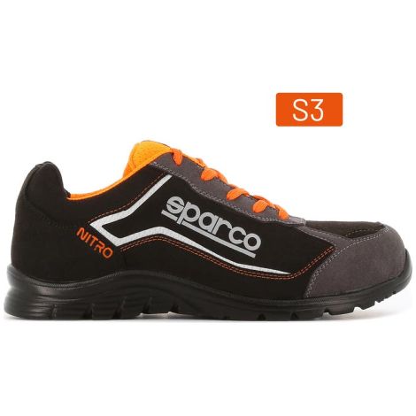 Sparco scarpe basse antinfortunistiche Nitro Didier S3 SRC calzature di sicurezza idrorepellenti Nero/Grigio Tg.37 stile running con puntale Nero/Grigio 37