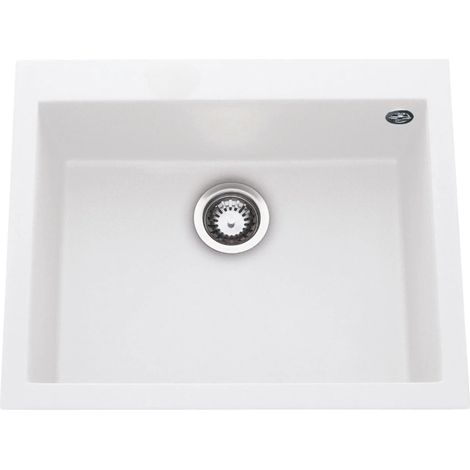 Évier granit blanc Luisina QUADRILLE 1 bac 570x500 (1/3)