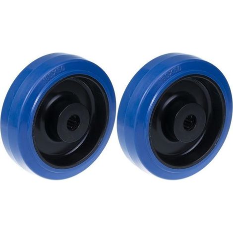 Roue - Caoutchouc Bleu - 160 mm - Nylon - Acier Inoxydable - 700 kg (Lot de 2)
