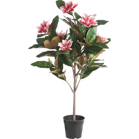 Artificial Potted Plant Red Synthetic Material 90 cm with Magnolia Flowers Decorative Indoor Accessory Handmade MAGNOLIA TREE (1/5)