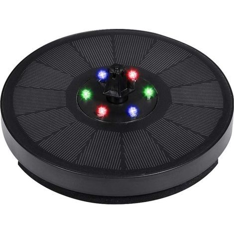 Fontaine Solaire 3W Fontaines de Bain d'oiseaux Pompe Panneau de Verre amélioré Fontaines d'eau à énergie Solaire avec Lumières LED de Couleur pour Jardin Petit étang Piscine (1/5)