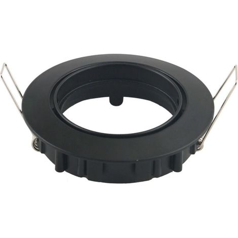 Portalámparas LED empotrable redondo V-TAC GU10 negro ajustable (1/5)