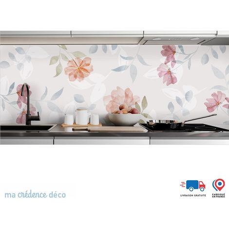 Crédence : Fleurs aquatiques colorées - Alu composite - 120 - 60 (1/3)