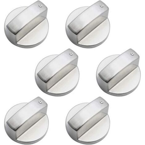 Mandos de control metálicos universales para cocina de gas, 6 mm, mandos de control universales para cocina de gas, horno y placa de cocción. (1/5)