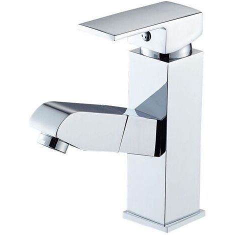 Robinet mitigeur de lavabo en acier inoxydable, robinet de salle de bain, robinet d'évier de comptoir avec douchette extractible, interrupteur d'eau chaude et froide, adapté à la cuisine, à la salle d (1/5)