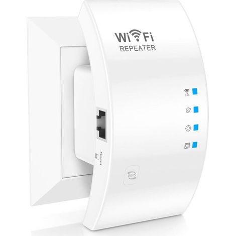 Amplificador WiFi, repetidor WiFi, doble banda, conexión Ethernet, amplificador WLAN en modo repetidor/AP/router, fácil instalación, enchufe europeo (1/5)