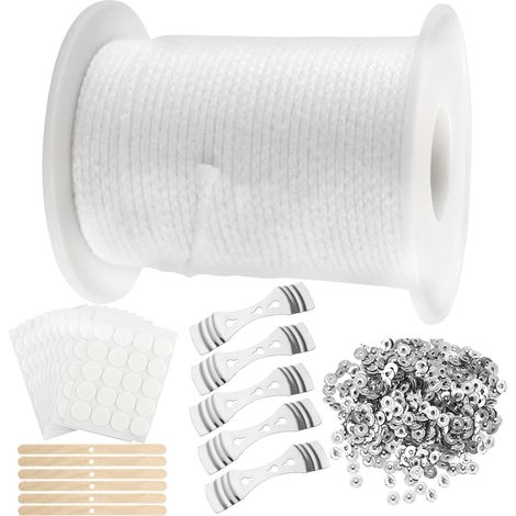 70m Mèche de Bougie, Mèche Bougie, Bougie Coton, Fabrication de Bougies avec 150 Pièces Support pour la Fabrication de Bougies Bricolage (1/5)