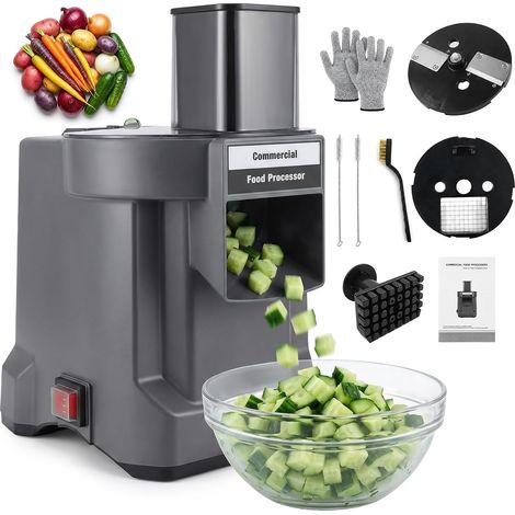 Electric Vegetable Cutter, Fruit Cutter, Multifunctional Electric Vegetable Cutter, Electric Vegetable Cutter with 2 Stainless Steel Blades for Various Fruits and Vegetables (1/5)