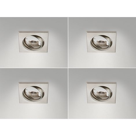 Eckige Einbaustrahler Decke im 4er Set schwenkbar Silber matt GU10 (1/5)