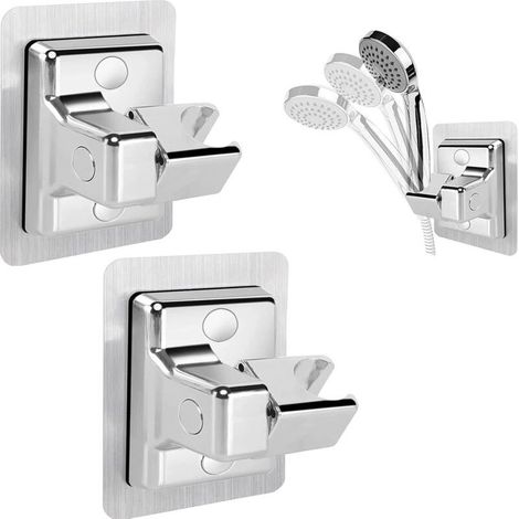 2-Piece No Drilling Shower Holder - Universal Shower Head Holder - 360° Adjustable Wall Mount Shower Bracket (1/5)