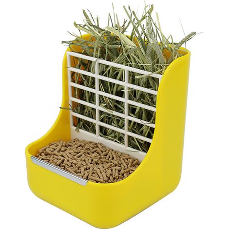 Gamelle pour lapin, gamelle pour cochon d'Inde, distributeur automatique suspendu 2 en 1 pour lapins, mangeoire à foin (1/5)