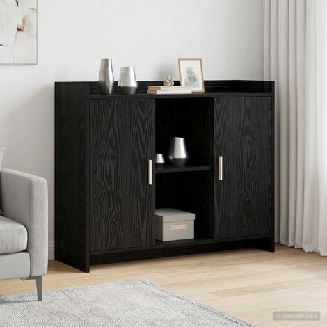 vidaXL Sideboard Black Oak 98.5 x 33 x 80 cm Engineered Wood (1/5)