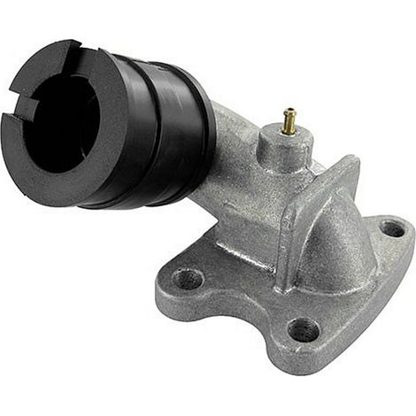 Motoforce Racing Ansaugkrümmer, 21 mm Durchgang / 24-25 mm Befestigung, für Dellorto-Vergaser, Peugeot 50 (stehend) / Peugeot 100 (1/2)