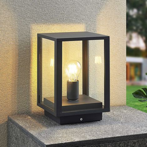 [NEUWERTIG] B-Ware Lindby Sockelleuchte Giavanna LED Außenleuchte dimmbar anthrazit IP44 29cm 20cm