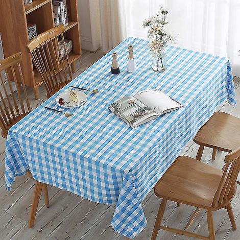 Rechteckige Tischdecke mit Vichy-Karo – Fleckenabweisend, wasserdicht und waschbar, ideal für Picknicks und Gartenpartys (6 Größen, 5 Farben) – 60 cm x 60 cm – Himmelblau