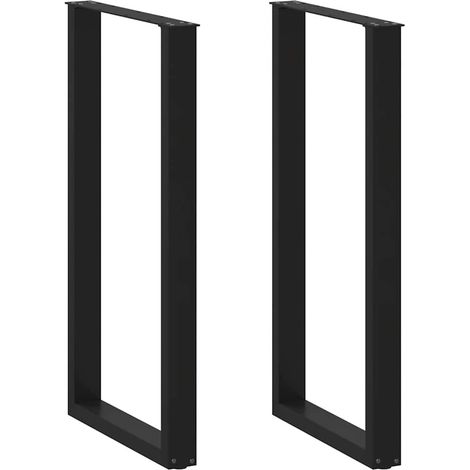 Bartischbeine U-Form 2 Stk. Schwarz 60x(110-111) cm Stahl