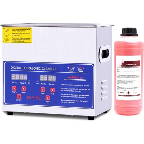 Pulitore a ultrasuoni da 3,2 litri con riscaldatore e display PS-20A + 1 litro di fluido SurfaSonic