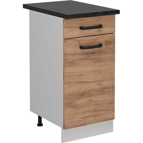 Küchenunterschrank R-Line, Goldkraft Eiche, 40 cm AP Anthrazit, Vicco