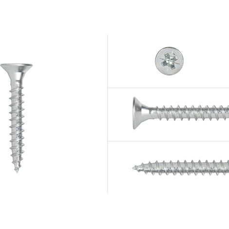 Spanplattenschrauben Verzinkt 4,5 x 30 mm Pozidrive Vollgewinde -