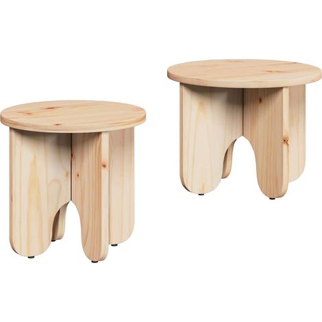 Maison Exclusive - Couchtisch 2 pcs Natur Massivholz Kiefer