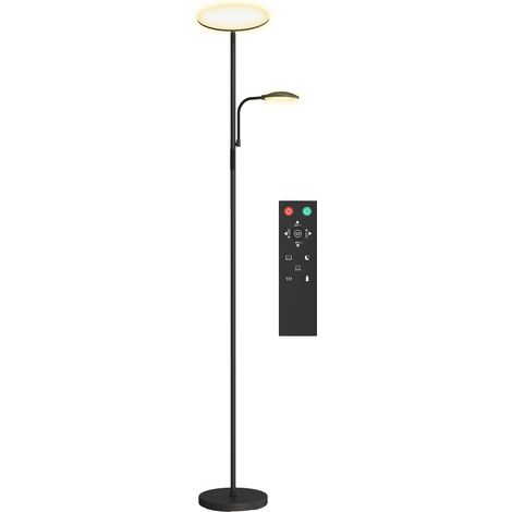 Lampada da Terra LED 2 luci regolabili 4 livelli 2700K-6500K télécommande Noir